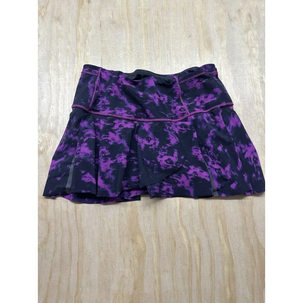 Lululemon Hit Your Stride Skirt Womens 6 Breezie‎ Regal Plum Black Tennis Skort